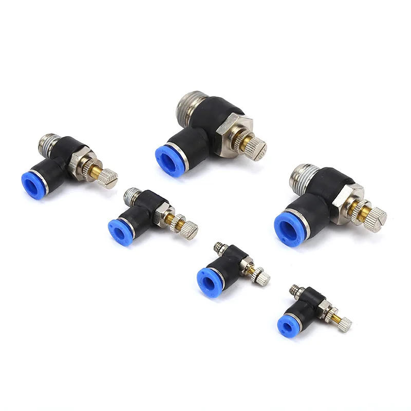 Description Picture 2 of item4mm 6mm 8mm 10mm 12mm Tube To 1/8" 1/4" 3/8" 1/2" BSP Male Air Pneumatic Speed Flow Controller Airflow Limit Valve Pipe Fitting
