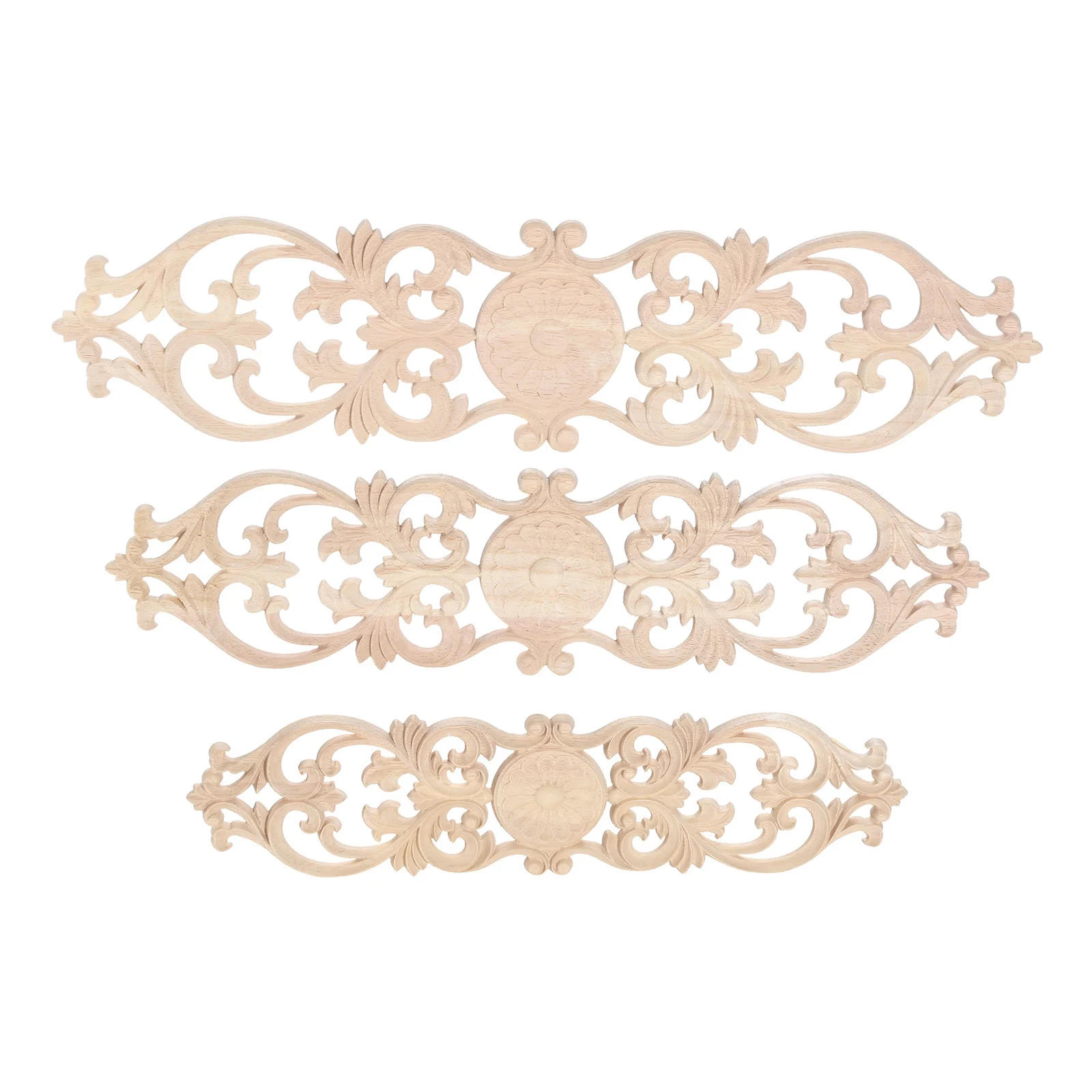 Description Picture 4 of itemWood Oak Flower Onlay Decal Corner Applique for Home Furniture Decor Decorative Wood Carved Long Applique Vintage Decoration