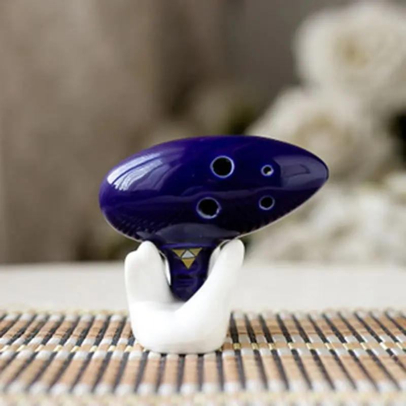 Description Picture 6 of item1pc White 6/12 Hole Ocarina Collector Ceramic Hand Stand Base for Music Lovers