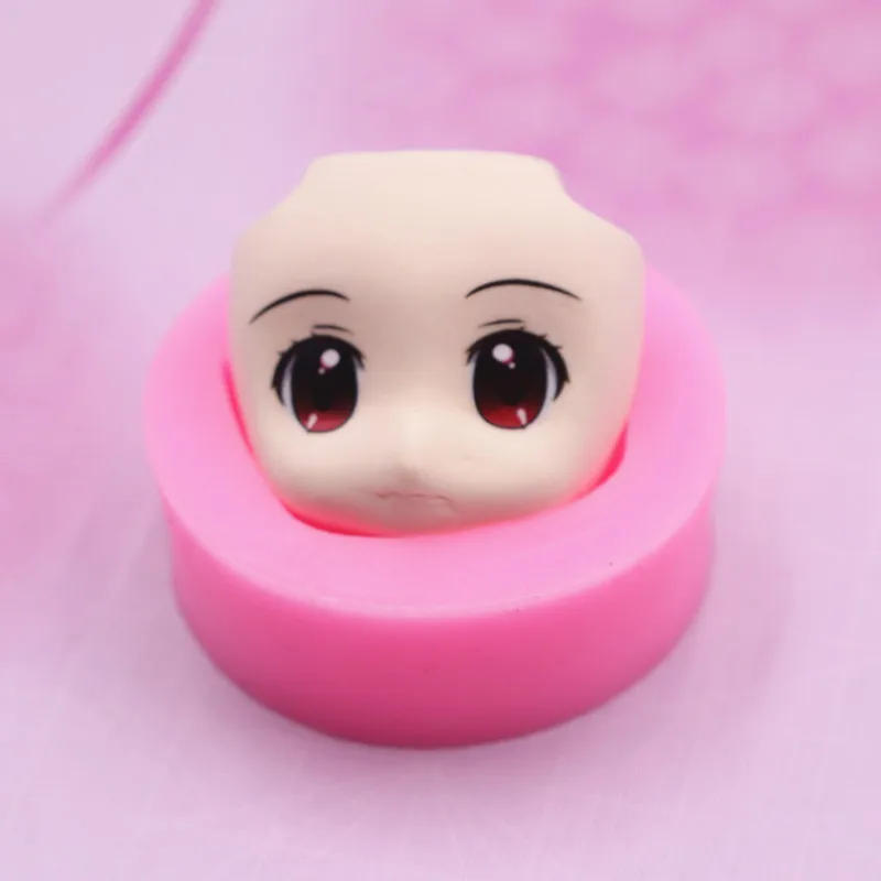 Description Picture 3 of itemUltra-light clay silicone mold set DIY fondant doll Q version face model hair silicone mold eyes water sticker Soap making set