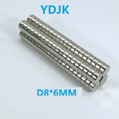 50 100PCS/LOT Neodymium Magnet 8*6  Disc Rare Earth MAGNET 8x6 N35 NdFeB Magnets 8 x 6 magnetic material