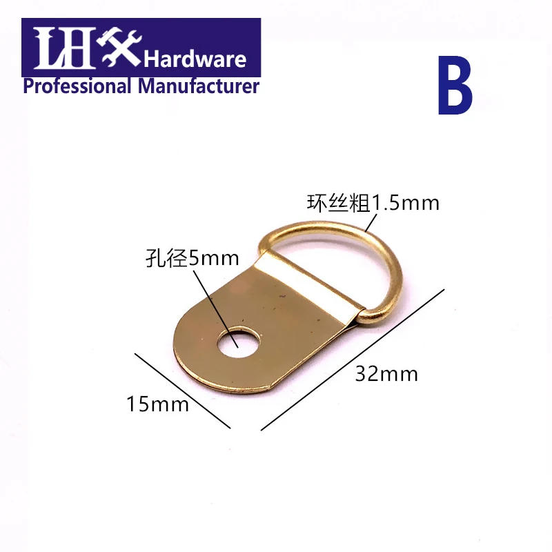 Description Picture 3 of itemHooks D Ring for Photo Frame Hanging Picture Oil Painting Mirror Home Decoration Wedding Product 20pcs DIY YP67 H1
