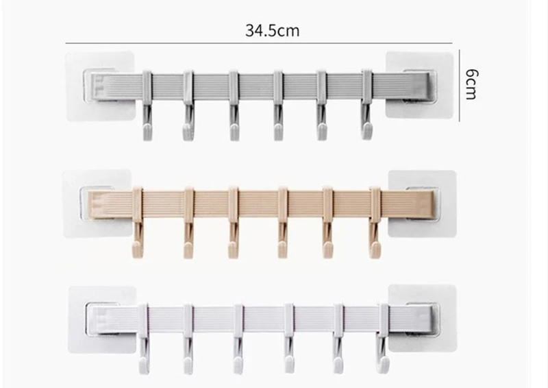 Description Picture 2 of itemPlastic Wall Hanging Hooks Key Holder Wall Door Clothes Hanger Rack for Bathroom Organizer Save Space Rack