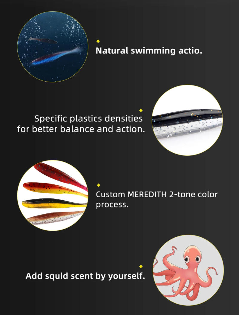 Description Picture 3 of itemMEREDITH Easy Shiner Fishing Lures 50mm 65mm 75mm 100mm Wobblers Carp Fishing Soft Lures Silicone Artificial Plastic Baits