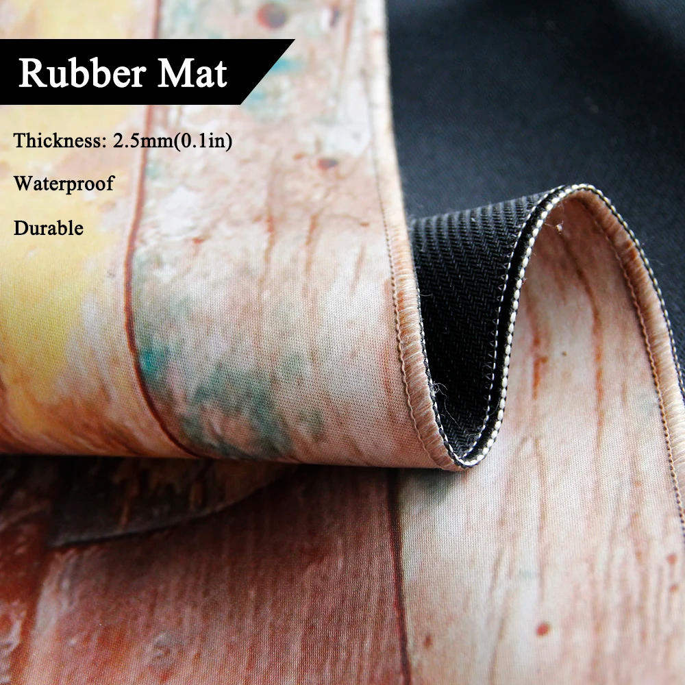 Description Picture 5 of itemMocsicka Wood Rubber Mat Photo Background Printed Vintage Newborn Backdrop Anti-slip Simulation Rubber Backed Mat Props Studio