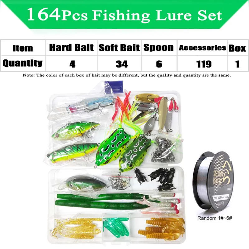 Description Picture 4 of itemFishing Lure Kit Soft and Hard Bait Set Gear Layer Minnow Metal Jig Spoon For Bass Pike Crank Tackle Accessories with Box