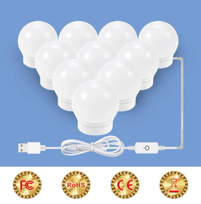 Description Picture 3 of itemMake Up Mirror Light LED Dressing Table 5V LED Vanity Lamp Cosmetic Mirror Light Bulbs Wall Lamp 3 Colors Dimming For Bathroom