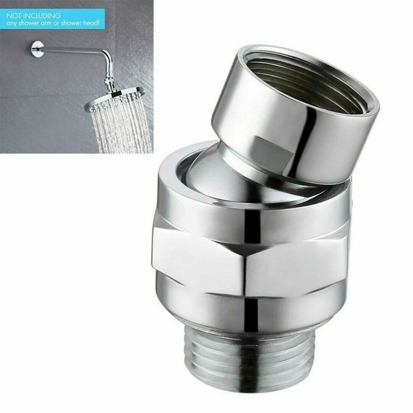 Description Picture 5 of itemBrass Chrome Ball Joint Shower Arm Head Angle Adjustable Swivel Adapter