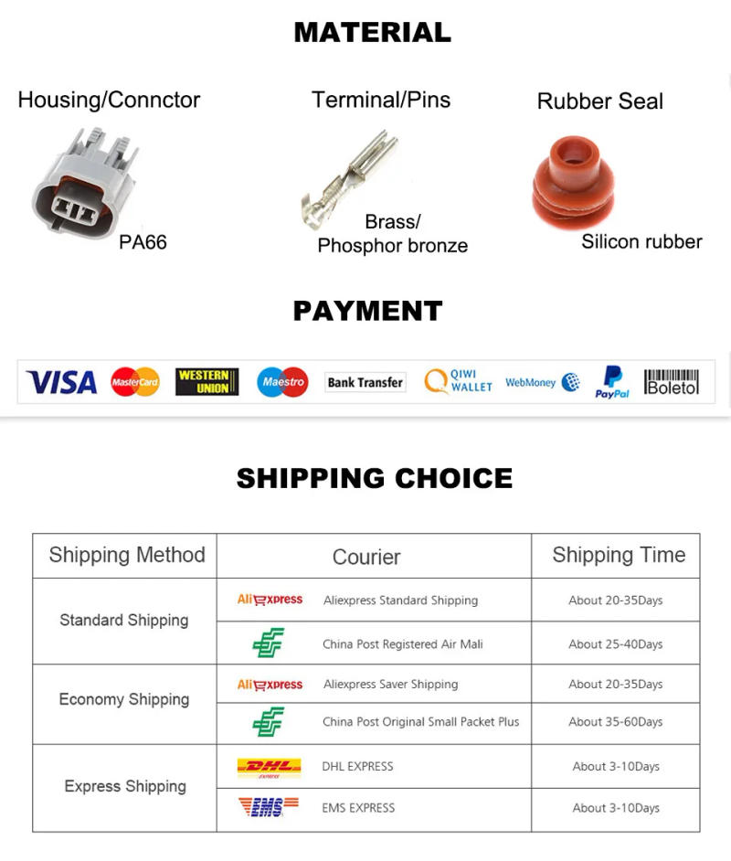 Description Picture 5 of item1 Set 4 Pins Male Plug Female Socket 4B0973724 638245-1 1J0973724 1J0973824 Automobile Ignition Coil Wire Connector For VW Audi