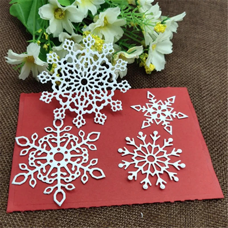 Description Picture 4 of item4pcs/set Snowflake Cutting Dies Christmas Metal Cutting Dies Stencils Die Cut for DIY Scrapbooking Album Paper Card Embossing