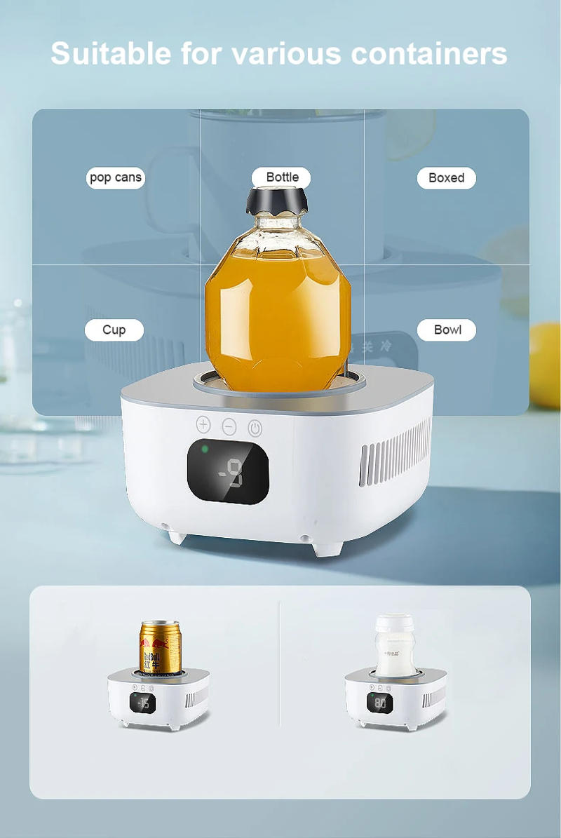 Description Picture 5 of item2 in 1 Fast Cooler Cup Heater Cup Beer Bottle Pop Can Soda Drinks Cooling Mug Beverage Cooler Cooling Tools Hot Tea Makers 220V