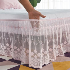 Top Selling Pretty Design 18 Inch Drop Delicate Ruffles Floret Lace Bed Skirt With Strong Elastic Belts-Women/Lady/Girls Love