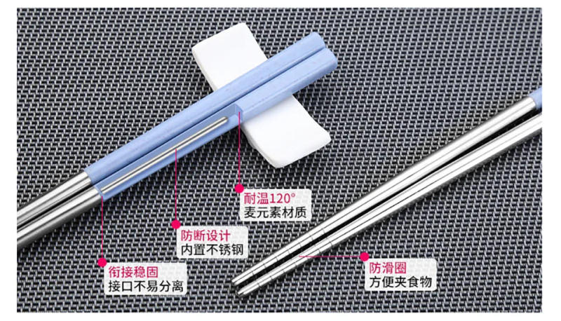 Description Picture 6 of item1 Pair Korean Stainless Steel Chopsticks Laser Engraving Patterns Food Sticks Portable Reusable Chopstick Sushi