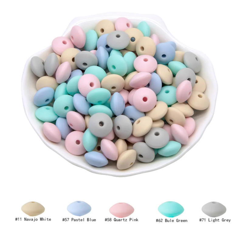 Description Picture 5 of itemCute-idea Silicone Baby Care 12MM Lentil Teething Beads 20pcs Making Newbron Pacifier Chain Pearl Accessory Bebe Nursing Toys