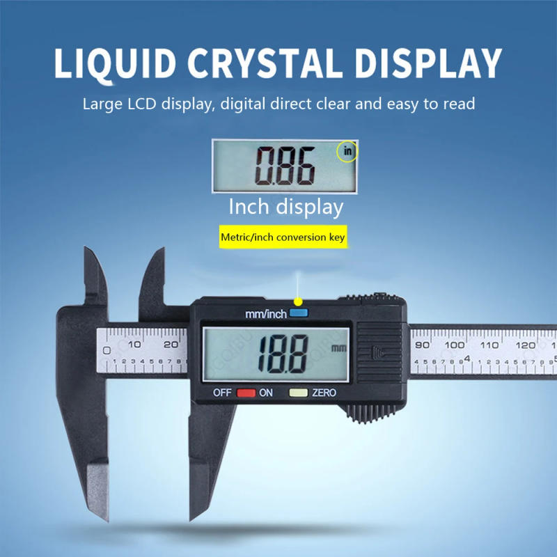 Description Picture 6 of itemDigital Vernier Calipers Measure 150mm 6inch LCD Electronic Carbon Fiber Gauge Height Measuring Instruments Micrometer
