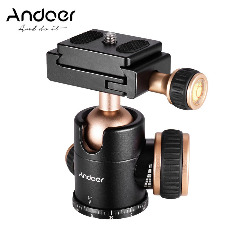 Description Picture 5 of itemAndoer Q30 Tripod Ball Head Max. Load 5KG with 1/4 3/8 Inches Screw Hole Quick Release Plate for Smartphone Camera Tripod