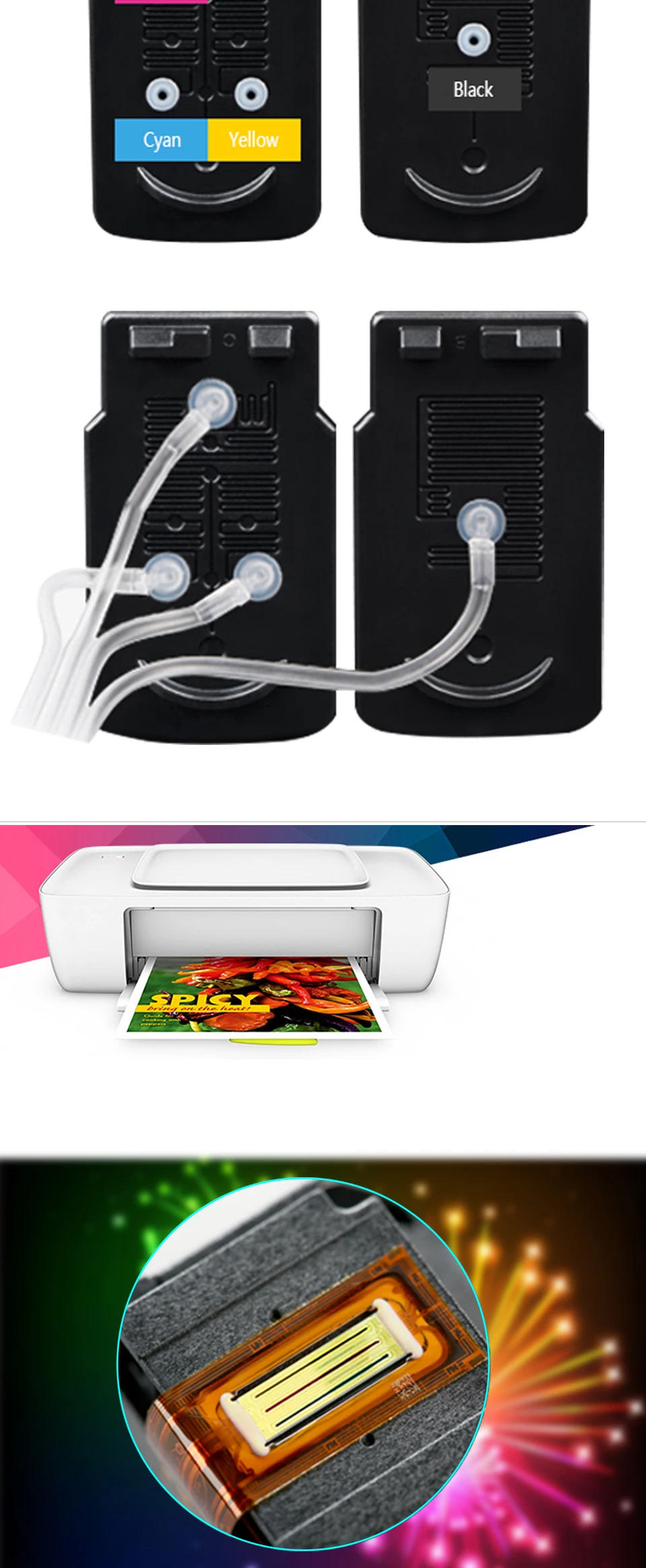 Description Picture 6 of itemDMYON Compatible for Iconic Brand PG445 CL446 Continuous Ink Supply System MG2440 MG2540 MG2940 MG2942 MG2944 Printer Cartridge