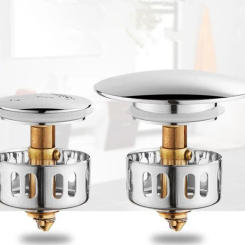 Replacement Bathtub Drain Parts Brass Spring Parts with Filter Chrome Drain Accessories Parts