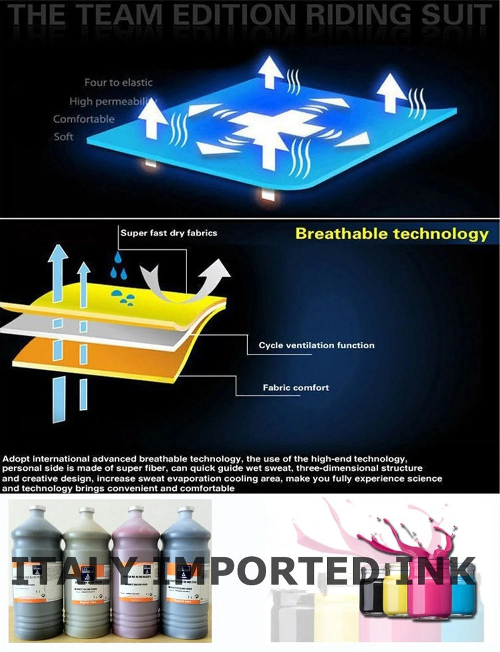 Description Picture 3 of itemCycling Bib Shorts 2025 Raudax Men Sports Team Mtb Cycling Black Bib Shorts Women's Bicycle Riding Shorts Sports Running Shorts