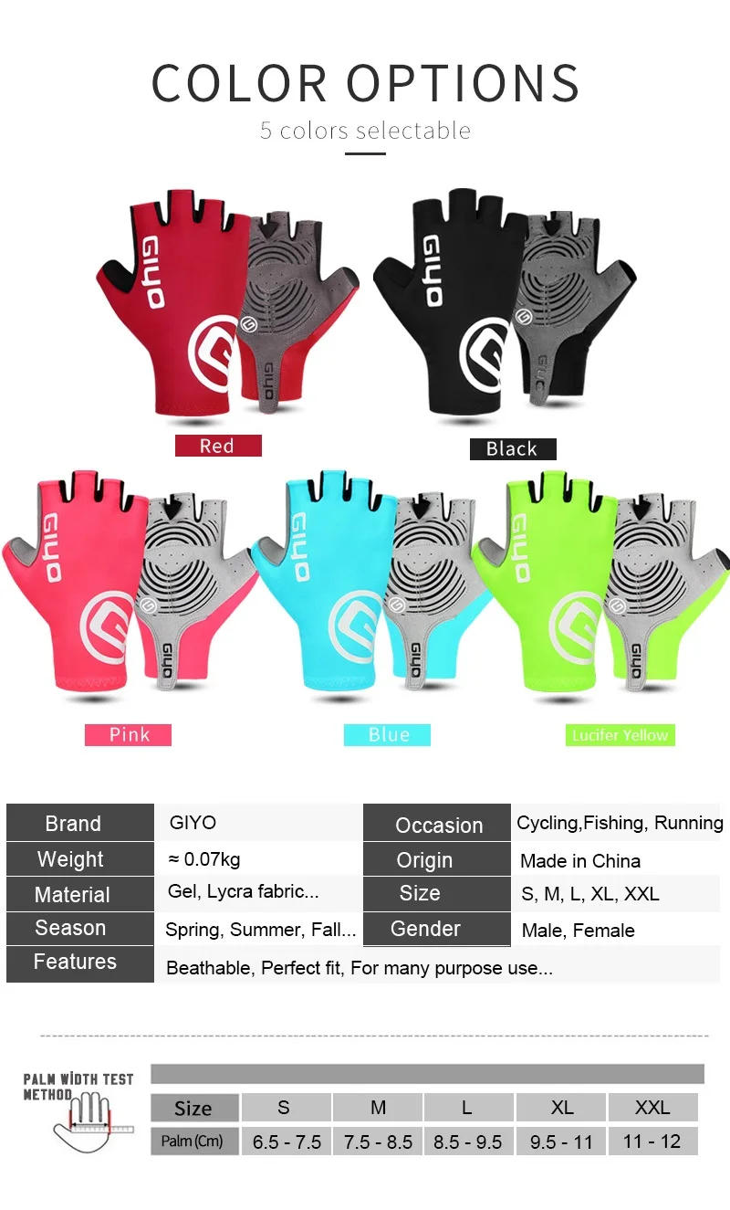 Description Picture 3 of itemBreaking Wind Cycling Half Finger Gloves Anti-slip Anti-sweat Bicycle Mittens Racing Sport Road MTB Bike Bicycle Gloves
