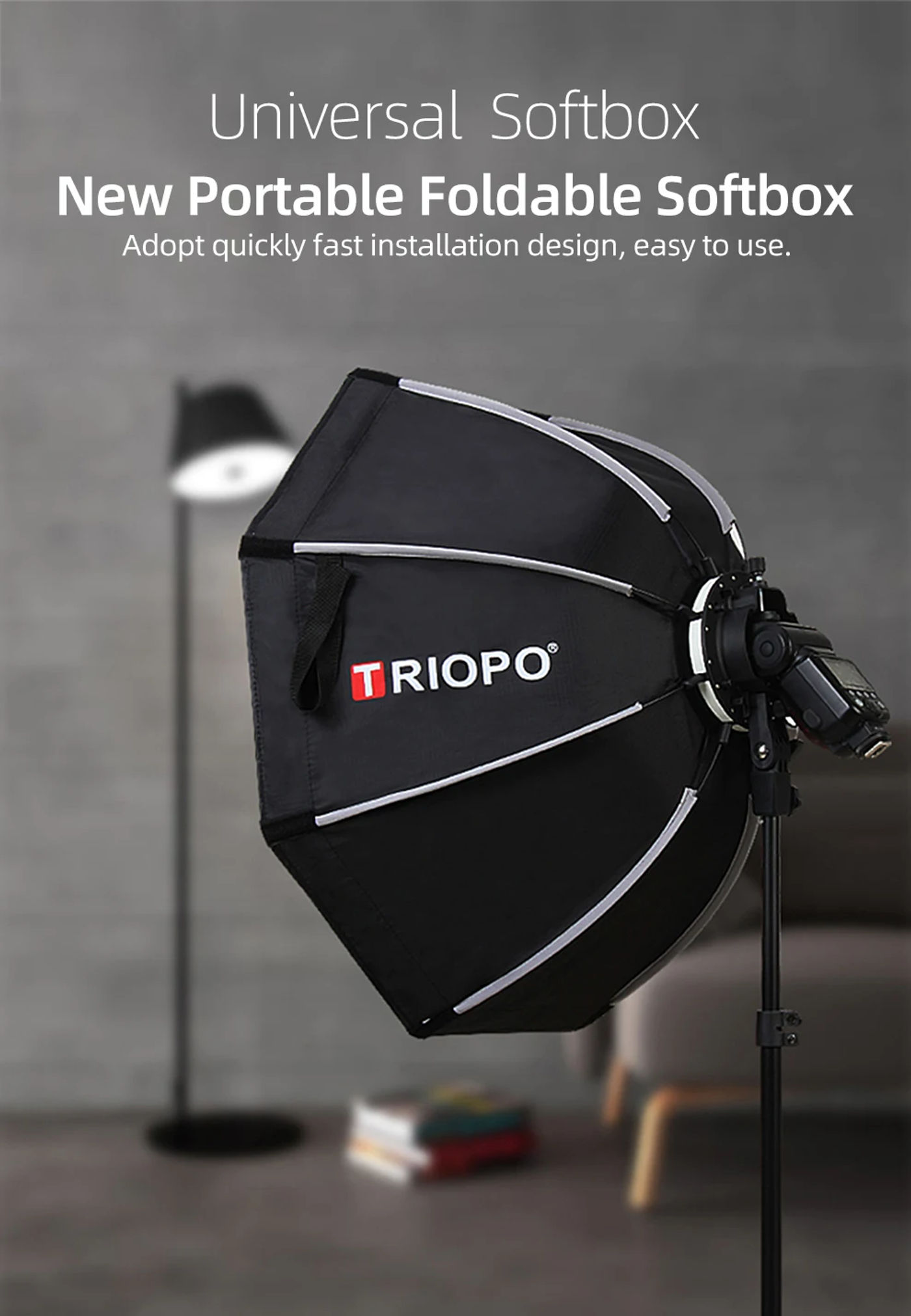 Description Picture 2 of itemTriopo KX65 65cm KX90 90cm Speedlite Octagon Umbrella Softbox + Honeycomb Grid Outdoor Flash  Soft Box for Godox V1 Speedlite