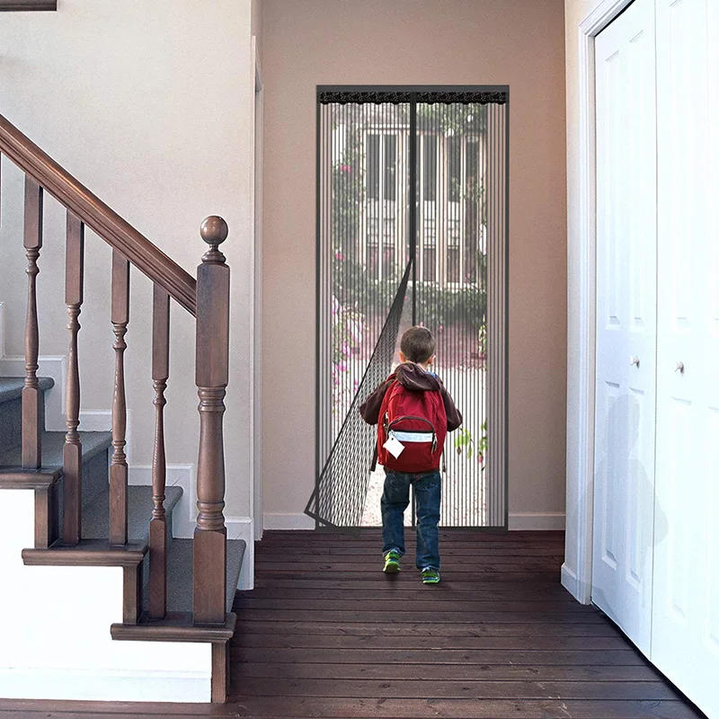 Description Picture 4 of item1 Set Summer Anti Mosquito Insect Fly Bug Curtains Net Automatic Closing Door Screen Kitchen Curtains ployester fiber Curtains