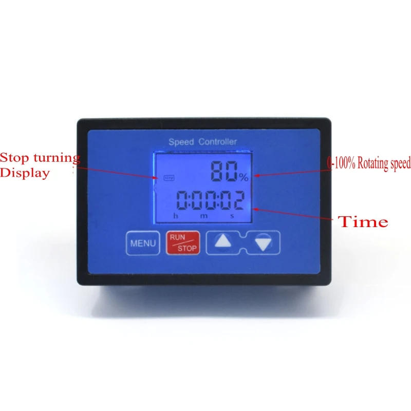 Description Picture 3 of item12V 24V 36V 48V 30A PWM DC Motor Speed Controller Timing Remote Control LCD Smart Digital Display 0~100% Tachometer Adjustable