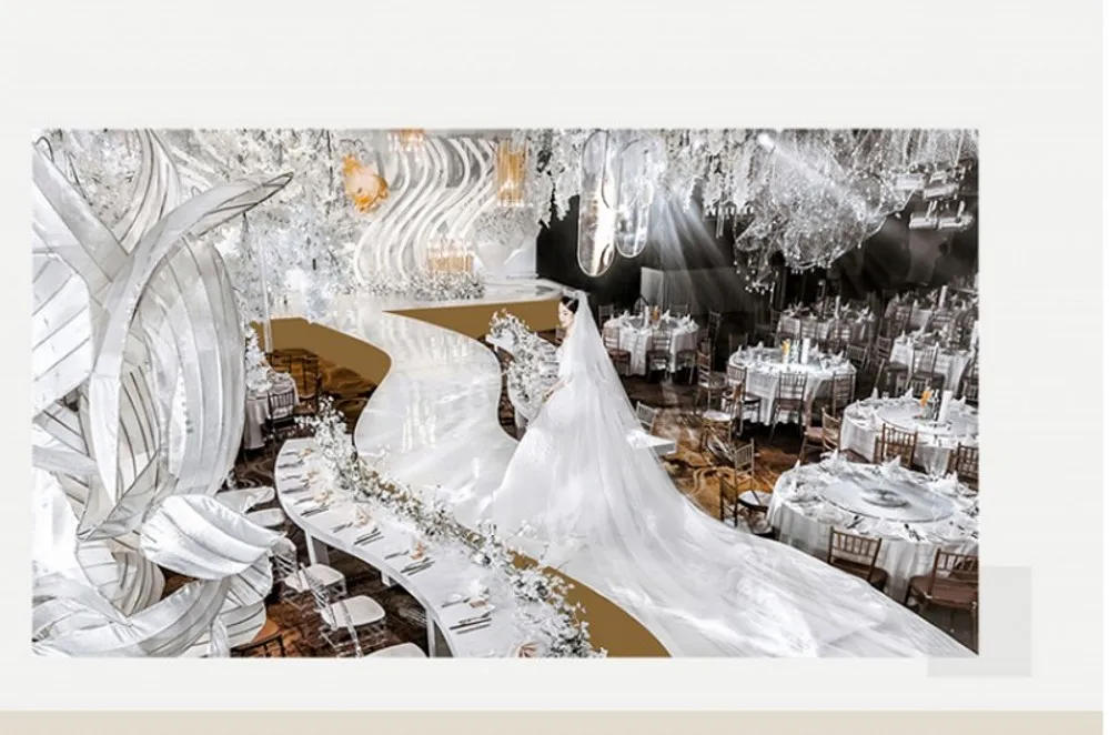 Description Picture 6 of itemWedding Centerpieces White Color Mirror Carpet Aisle Runner 1M 1.2M 1.5M 2M Wide Party Event Backdrop Decoration Shooting Props