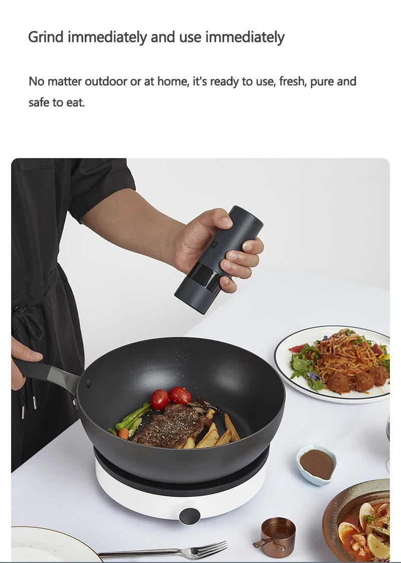 Description Picture 5 of itemHuohou Electric Grinder Pepper Seasonings Spices Grain Mill Salt Shaker LED Light 5 Modes Kitchen Cooking Tool