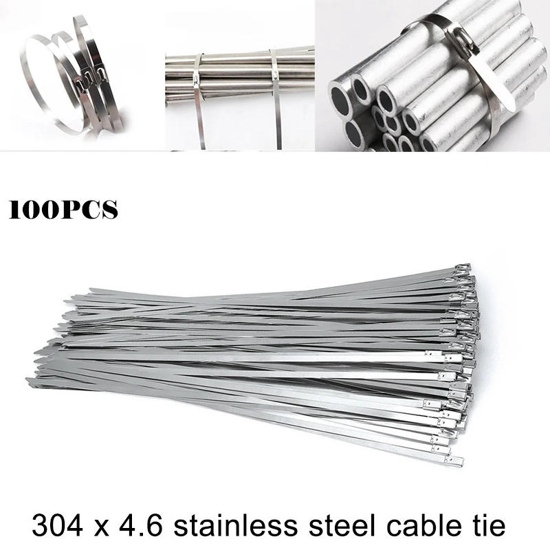 Description Picture 6 of item100PCS Stainless Steel Cable Ties, Self-locking High Temperature Resistant Metal Cable Ties, Buckle Type Wire-wound Locking Tool