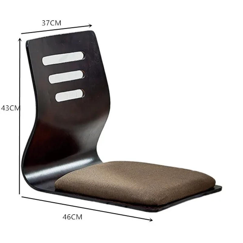 Description Picture 2 of item(2pcs/lot) Japanese Chair Design Home Living Room Furniture Kotatsu Table Chair Tatami Zaisu LegLess Floor Chair Black Finish