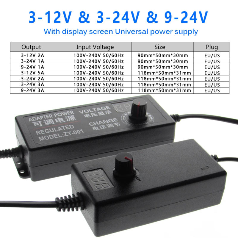 Description Picture 5 of itemAC DC Power Supply 3V 5V 9V 12V 24V 36V 1A 2A 3A 5A 10A Adjustable Transformers 220V To 12V Power Supply Adapter 5 12 24 V Volt