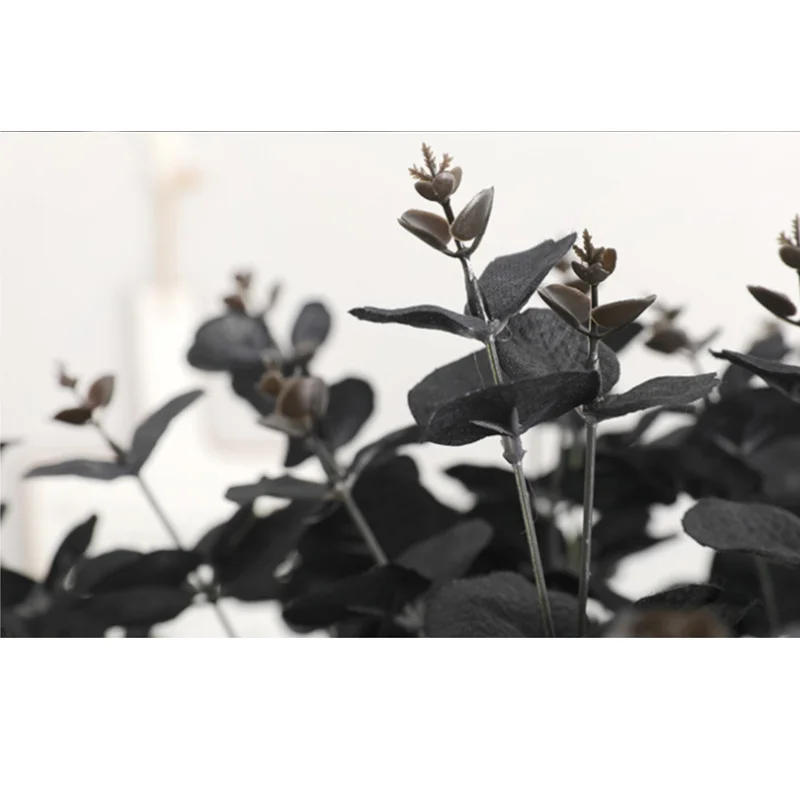 Description Picture 6 of itemBlack White Artificial Plants Eucalyptus Leaves For Home Decor Silk Plantas Artificiales & Dried Flower Bouquet Party Decoration