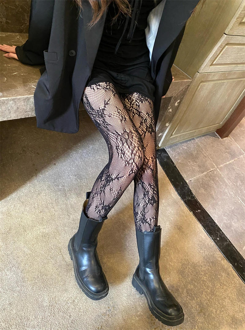 Description Picture 3 of itemWomen Rattan Sexy Stockings New Club Party Anti-Snagging Flowers Tights Calcetines Fish Net Stocking Fishnet Mesh Pantyhoses