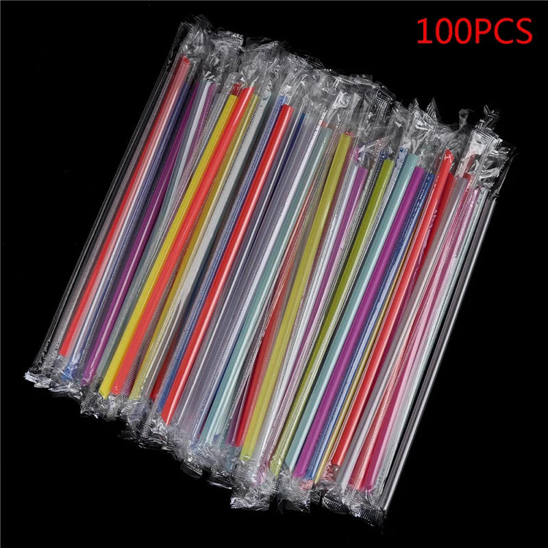 Description Picture 6 of item100Pc Clear Individually Wrapped Drink PP Straws Drink Straws Party Supplies Disposable Plastic Straws Birthday Celebration