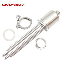 All Stainless Steel 3 Phase 380v 12KW Stainless Steel 2"Tri-Clamp(OD64) Electric Tubular Heating Element for Water Heater