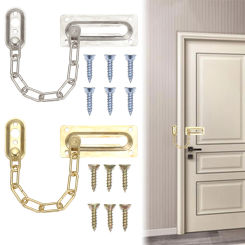 Security Door Chain Brass Slide Catch Durable Door Bolt Strong Safety Guard Hardware Restrictor Lock Latch Slide Security Chain
