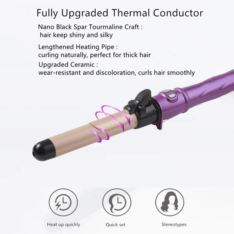 Description Picture 6 of itemRotating Electric Curling Iron Automatic Hair Curler Stick Ceramic Roll Curling 360-degree Automatic Rotation Styling Tools