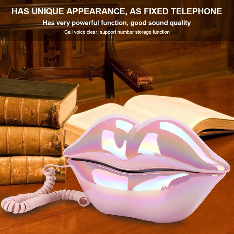 Description Picture 4 of itemWX-3016 Lip Telephone Electroplating Funny Fashionable Telephone With Number Storage Function New