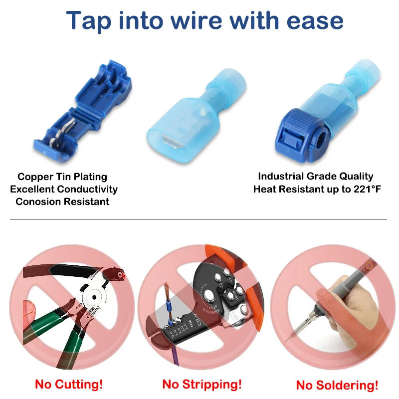 Description Picture 5 of itemQuick Electrical Cable Connectors Snap Splice Lock Wire Terminal Crimp Wire Connector Waterproof Electric Connector
