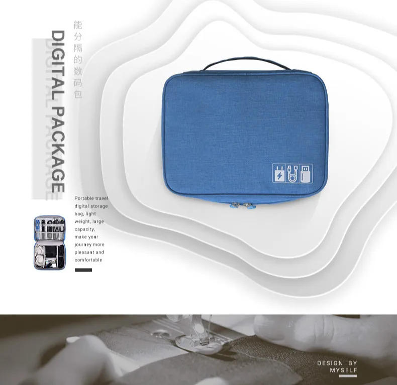 Description Picture 6 of itemTravel Cable Bag Portable Digital USB Gadget Organizer Charger Wires Cosmetic Zipper Storage Pouch kit Case Accessories Supplies