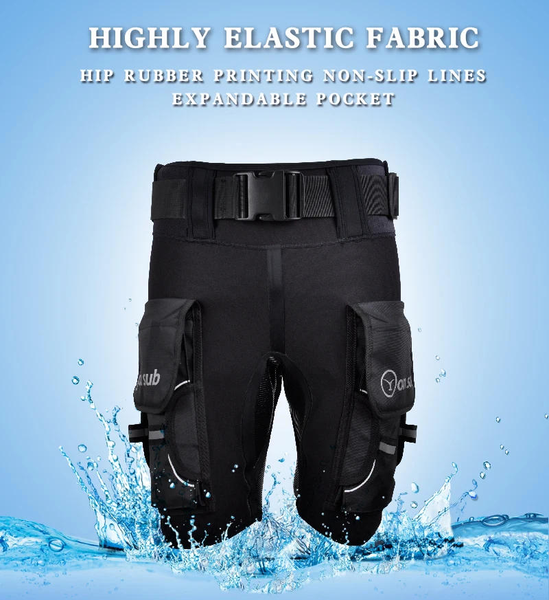 Description Picture 3 of itemYONSUB Scuba Diving Shorts with Pocket 3mm Neoprene Tech Shorts Wetsuits Spearfishing Surfing Shorts Canoeing Kayaking Shorts