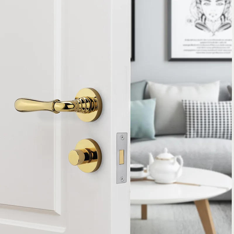 Description Picture 6 of itemModern Unilateral Zinc Alloy Safety Anti-theft Door Locks Interior Silent Handle Mechanical Door Lock Hardware Accessories