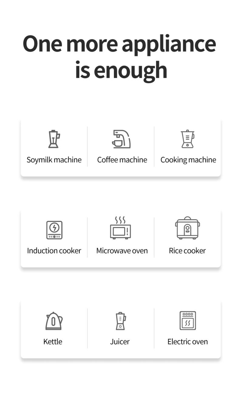 Description Picture 6 of itemKXN Power Track System Socket P2 series Electrical Extension Sockets Home Appliances Kitchen Wall Mounted Outlets with LED Light