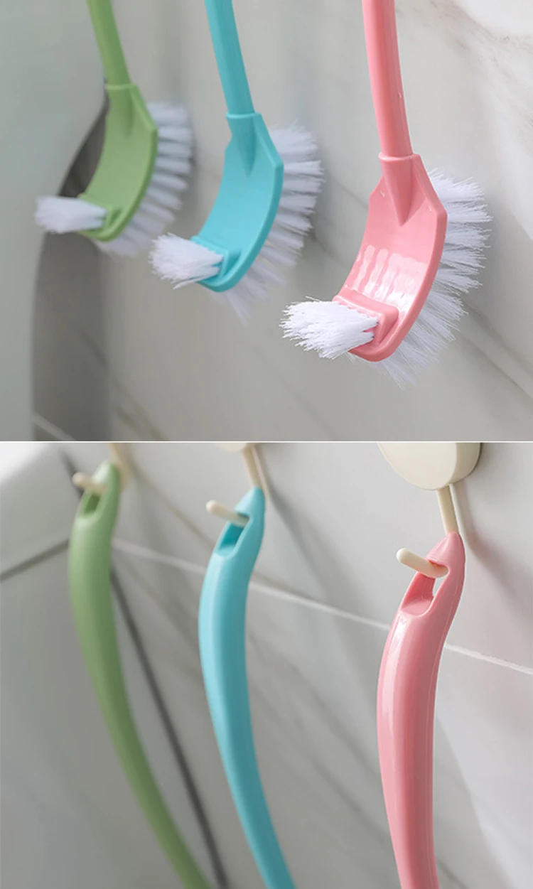 Description Picture 4 of item1PC Long Handle Double Sided Creative Toilet Brush Bathroom Scrubber Shower Room Wc Accessories Cleaning Brush Cleaning Tool