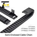 Cable Chain Semi-Enclosed 15*20 30 40 50mm Wire Transmission Carrier Plastic Drag Towline For 3D Printer CNC Engraving Machine