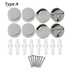 8 Mirror Clip Frame Clip Mirror Hanging Kit Frame Glass Clip Round Zinc Alloy Wall Mount with Screws/ Anchor Bathroom Glass Clip
