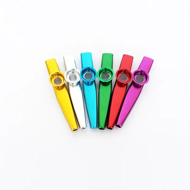 Description Picture 3 of item1Pc 6 Colors Metal Kazoos Musical Instruments Flutes Diaphragm Mouth Kazoos Musical Instruments Good Companion for Guitar