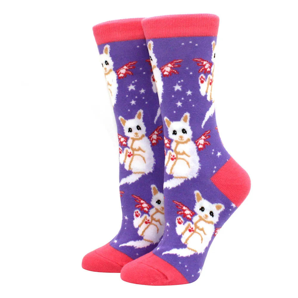 Description Picture 6 of itemHot Sale Colorful Women's Cotton Crew Socks Funny Banana Cat Animal fruit Pattern Creative Ladies Novelty Cartoon Sock For Gifts