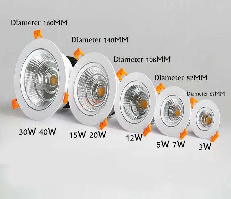 Description Picture 3 of itemDimmable LED Recessed Downlight 3W 5W 7W 12W 15W Bhite/Black Body Ceiling Spot Light with 90-265V LED Driver 3000K 4000K 6000K